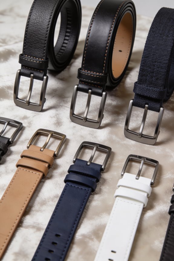 black leather belts selection