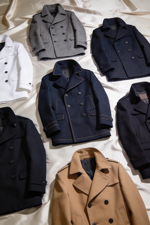 classic navy peacoats for men