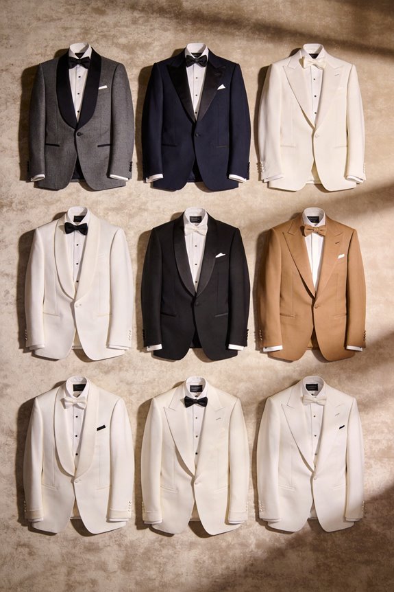 stylish white dinner jackets