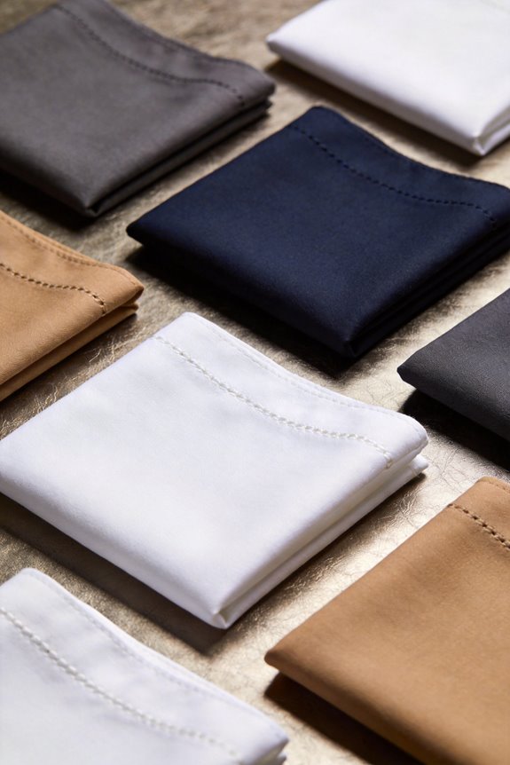 stylish white pocket squares